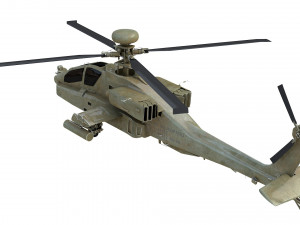 Boeing ah 64 apache military combat helicopter 3D Модель