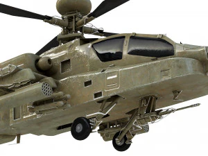 Boeing ah 64 apache military combat helicopter 3D Model