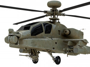 Boeing ah 64 apache military combat helicopter 3D Модель