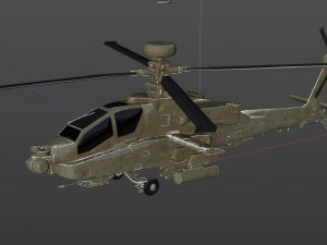 Boeing ah 64 apache military combat helicopter 3D Модель