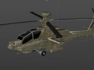 Boeing ah 64 apache military combat helicopter 3D Model