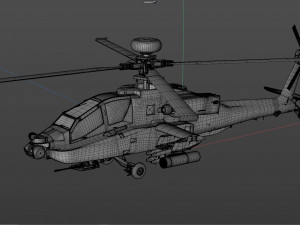 Boeing ah 64 apache military combat helicopter 3D Модель