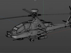 Boeing ah 64 apache military combat helicopter 3D Model