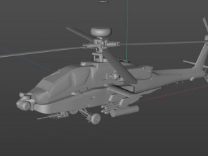 Boeing ah 64 apache military combat helicopter 3D Модель