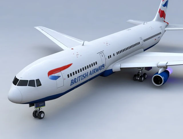 british airways 767 commercial airplane 3D Model .c4d .max .obj .3ds .fbx .stl .blend 