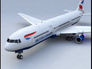 british airways 767 commercial airplane 3D Model
