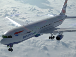 british airways 767 commercial airplane 3D मॉडल