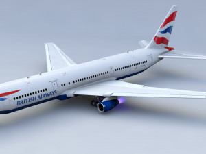 british airways 767 commercial airplane 3D मॉडल
