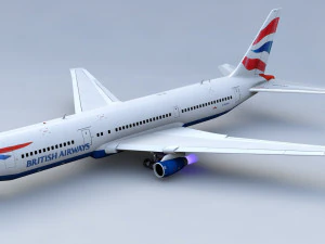 british airways 767 commercial airplane 3D Model