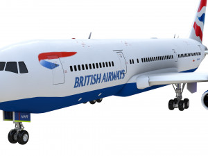 british airways 767 commercial airplane 3D मॉडल