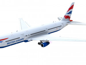 british airways 767 commercial airplane 3D मॉडल