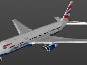 british airways 767 commercial airplane 3D मॉडल