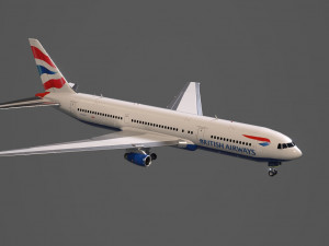 british airways 767 commercial airplane 3D मॉडल