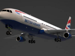 british airways 767 commercial airplane 3D Model