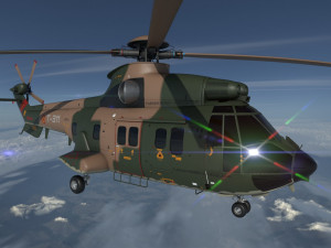 eurocopter as 332 superpuma helicopter military Modelo 3D