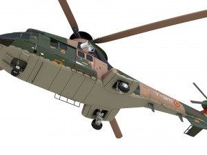 eurocopter as 332 superpuma helicopter military Modelo 3D