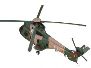 eurocopter as 332 superpuma helicopter military Modelo 3D