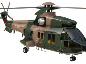 eurocopter as 332 superpuma helicopter military Modelo 3D