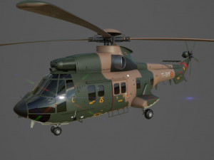 eurocopter as 332 superpuma helicopter military Modelo 3D