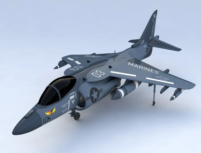 jet tempur mcdonnell douglas av 8b harrier ii Model 3D .c4d .max .obj .3ds .fbx .stl .blend 