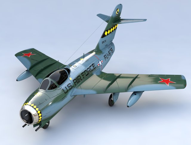 mikoyan gurevich mig 15 fighter jet 3Dモデル .c4d .max .obj .3ds .fbx .stl .blend 