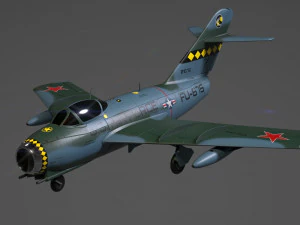 मिकोयान गुरेविच मिग 15 फाइटर जेट 3D मॉडल