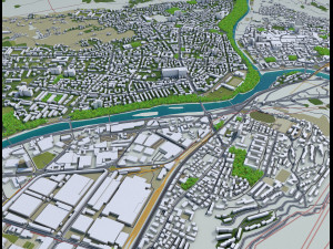 bolzano city italy 20km 3D 모델