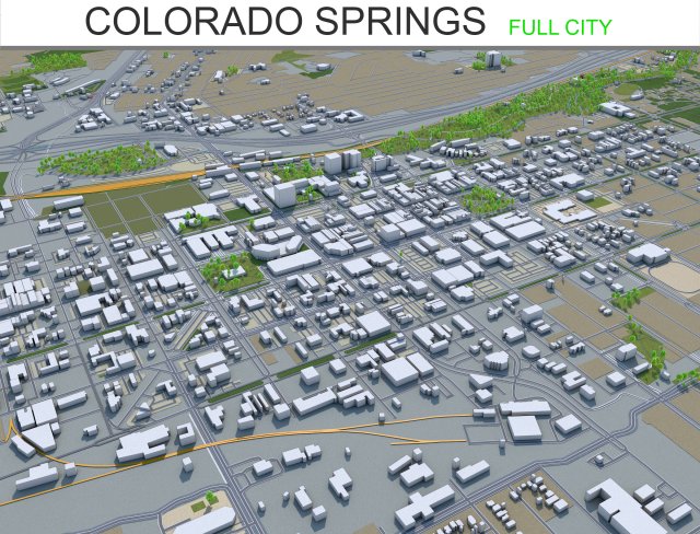 colorado city springs 60km Modelo 3D .c4d .max .obj .3ds .fbx .stl .blend 