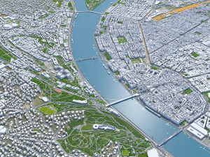 Budapest city hungary 60km 3D Модель