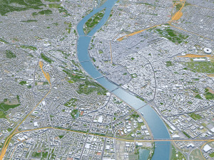 Budapest city hungary 60km 3D Модель
