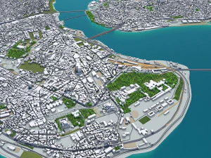 stanbul city turkey 100 km 3D Model