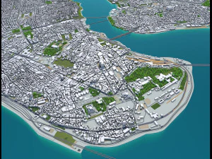 stanbul city turkey 100 km 3D Model