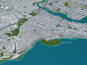 stanbul city turkey 100 km 3D Model