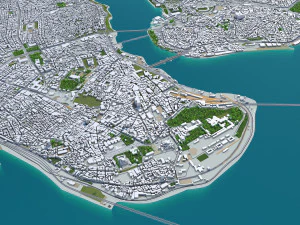 stanbul city turkey 100 km 3D Model