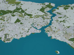 stanbul city turkey 100 km 3D Model