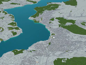 stanbul city turkey 100 km 3D Model