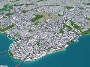 stanbul city turkey 100 km 3D Model