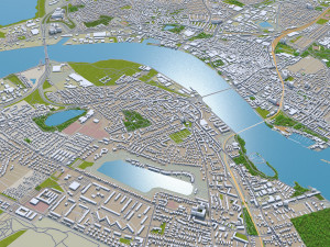 aalborg city denmark 35km 3D Модель