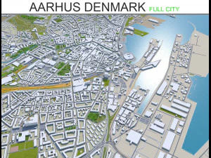 città di aarhus danimarca 80 km Modello 3D
