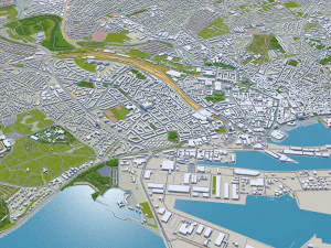 aarhus city denmark 80km 3D Model