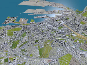 aarhus city denmark 80km 3D Model
