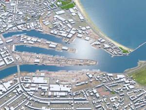 Aberdeen stad Schotland 40 km 3D Model
