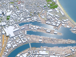 Aberdeen city scotland 40km 3D मॉडल