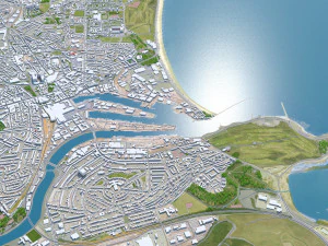 Aberdeen city scotland 40km 3D Model