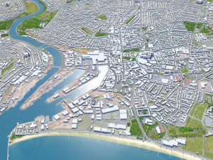 Aberdeen city scotland 40km 3D मॉडल