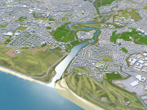 Aberdeen city scotland 40km 3D मॉडल