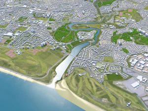 Aberdeen city scotland 40km 3D Model
