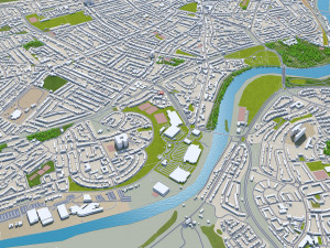 Aberdeen city scotland 40km 3D मॉडल
