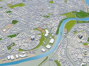 Aberdeen city scotland 40km 3D Model