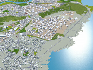 Aberdeen city scotland 40km 3D मॉडल